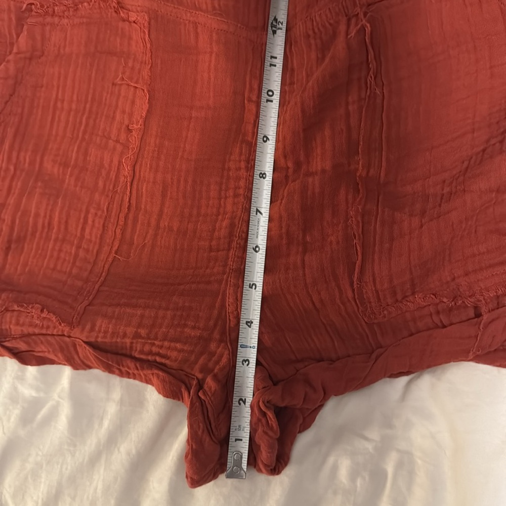 Abercrombie & Fitch Gauzy Short Overalls Romper in Rust Size Medium, Short - Picture 4 of 4